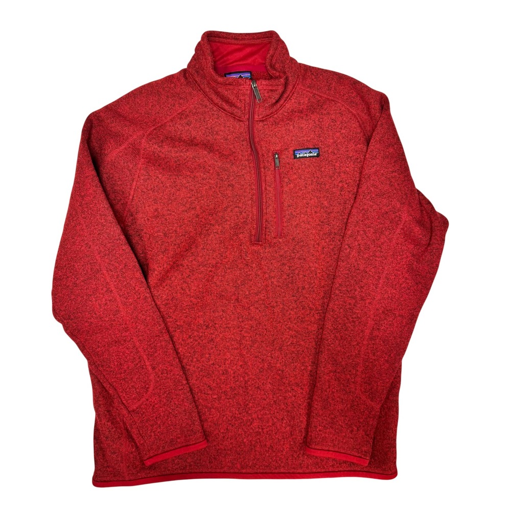 Patagonia Better Sweater 1/4-Zip Red Heather Fleece Pullover XL Mens